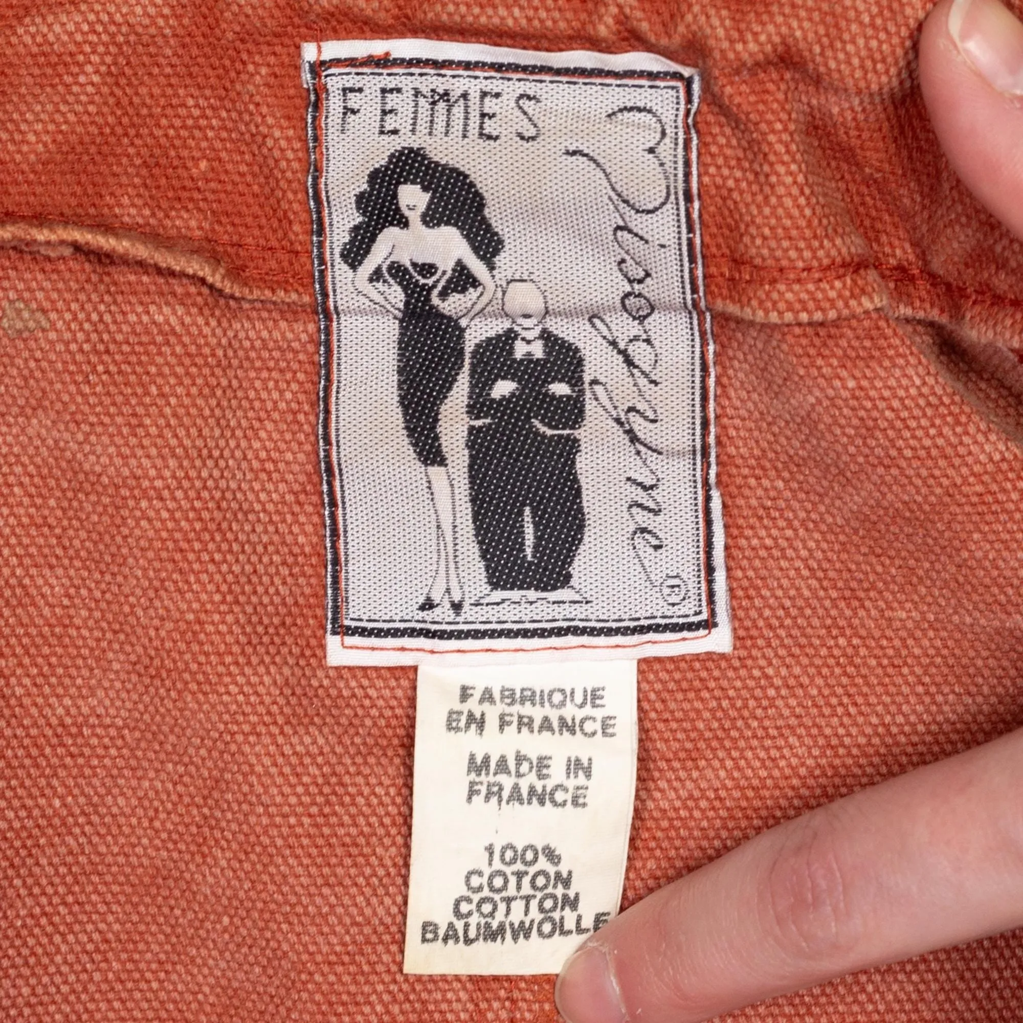 Large 80s Burnt Orange Denim Moto Jacket
