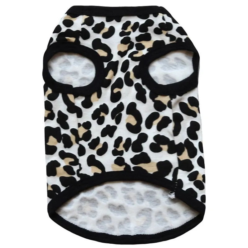 Leopard Print Summer Breathable Cotton Puppy Shirt