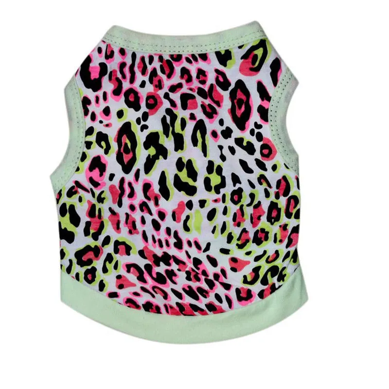 Leopard Print Summer Breathable Cotton Puppy Shirt