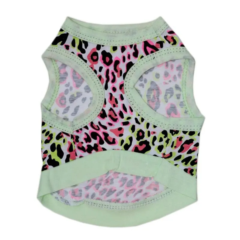 Leopard Print Summer Breathable Cotton Puppy Shirt