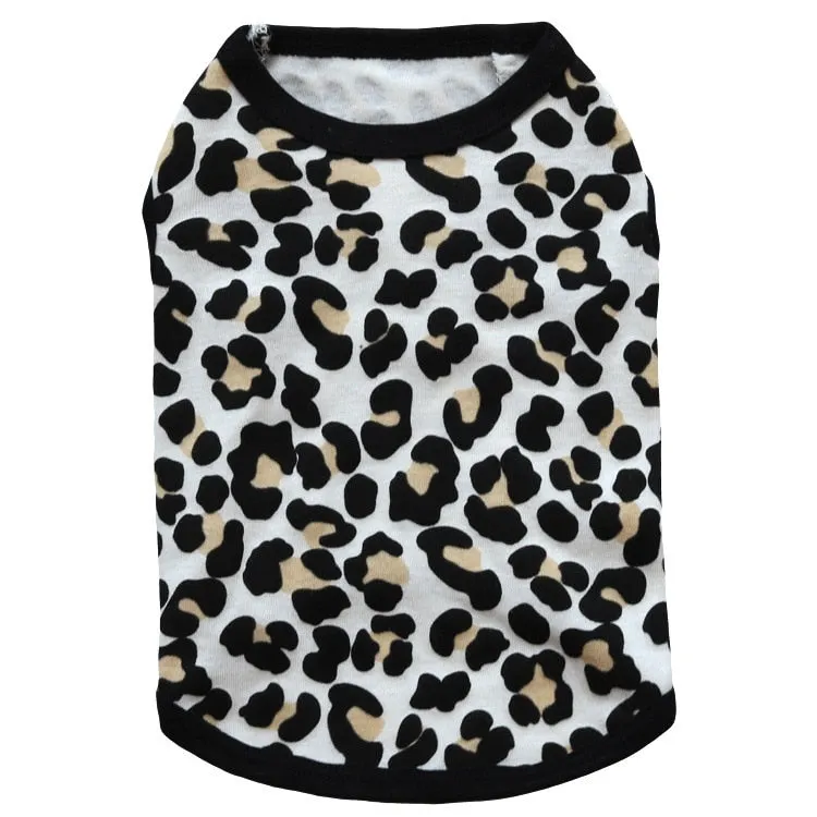 Leopard Print Summer Breathable Cotton Puppy Shirt