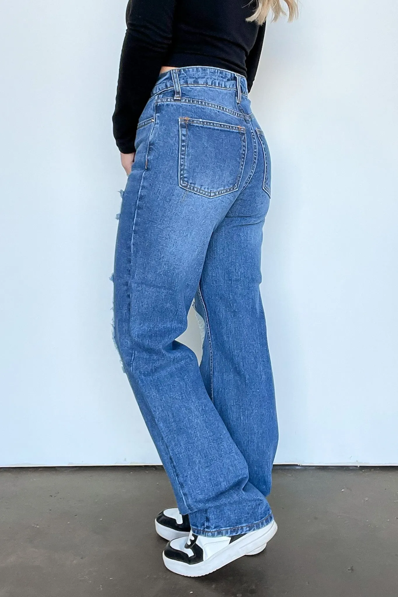 Mcklaye High Waist Distressed Jeans - FINAL SALE
