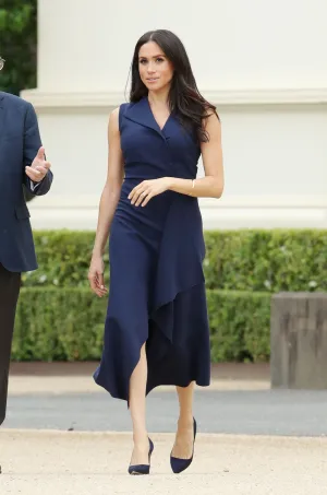 navy draped - draped front dress as on duchess