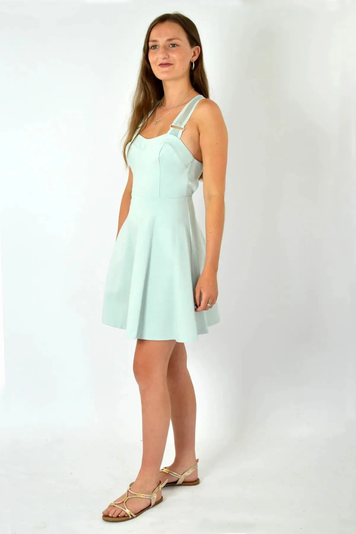 Pinafore Strappy Skater Dress