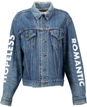"LuLu" 'Hopeless Romantic' printed Vintage Denim Jacket