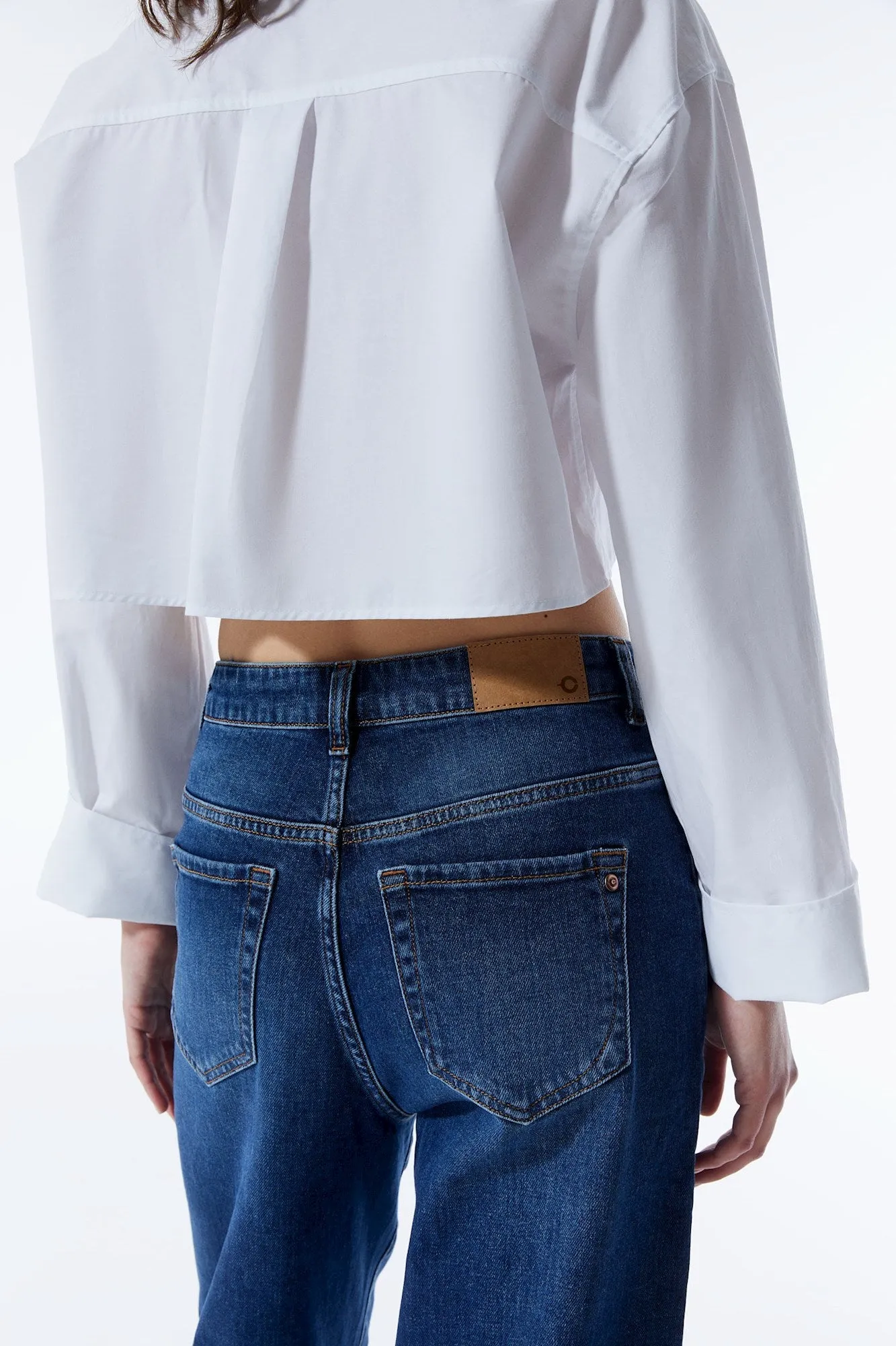 ROSE High Waist Balloon Fit 5 Pocket Jeans, dark blue