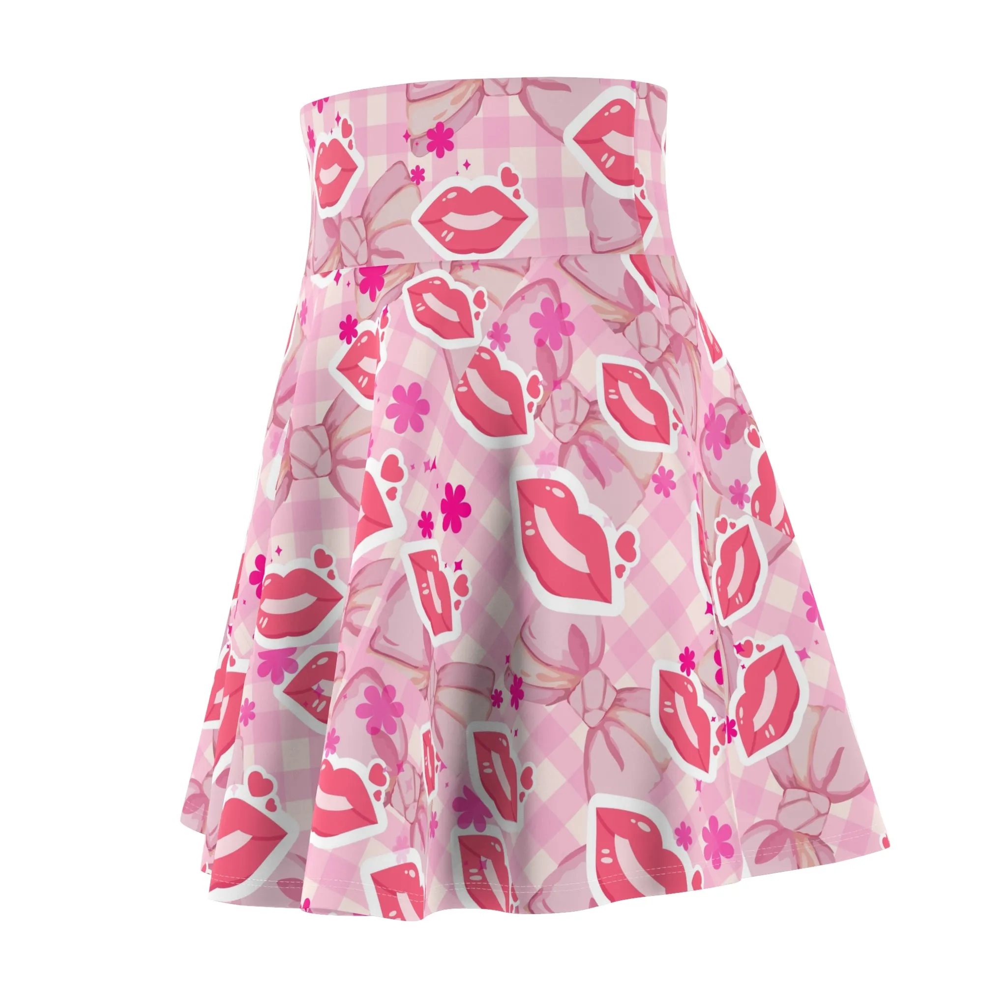 Skirt: Flirty Pink Kiss Print