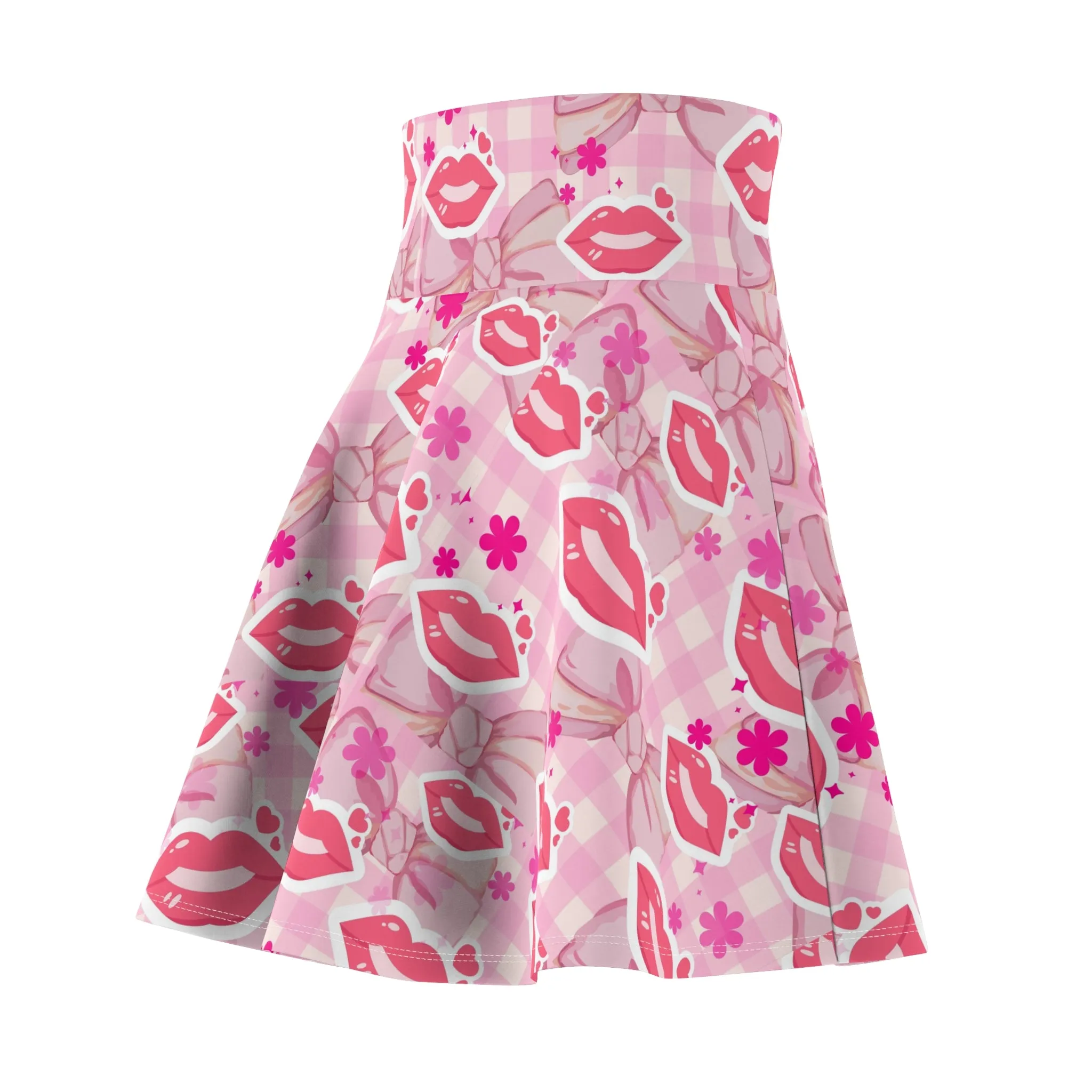 Skirt: Flirty Pink Kiss Print