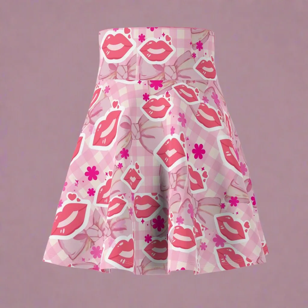 Skirt: Flirty Pink Kiss Print