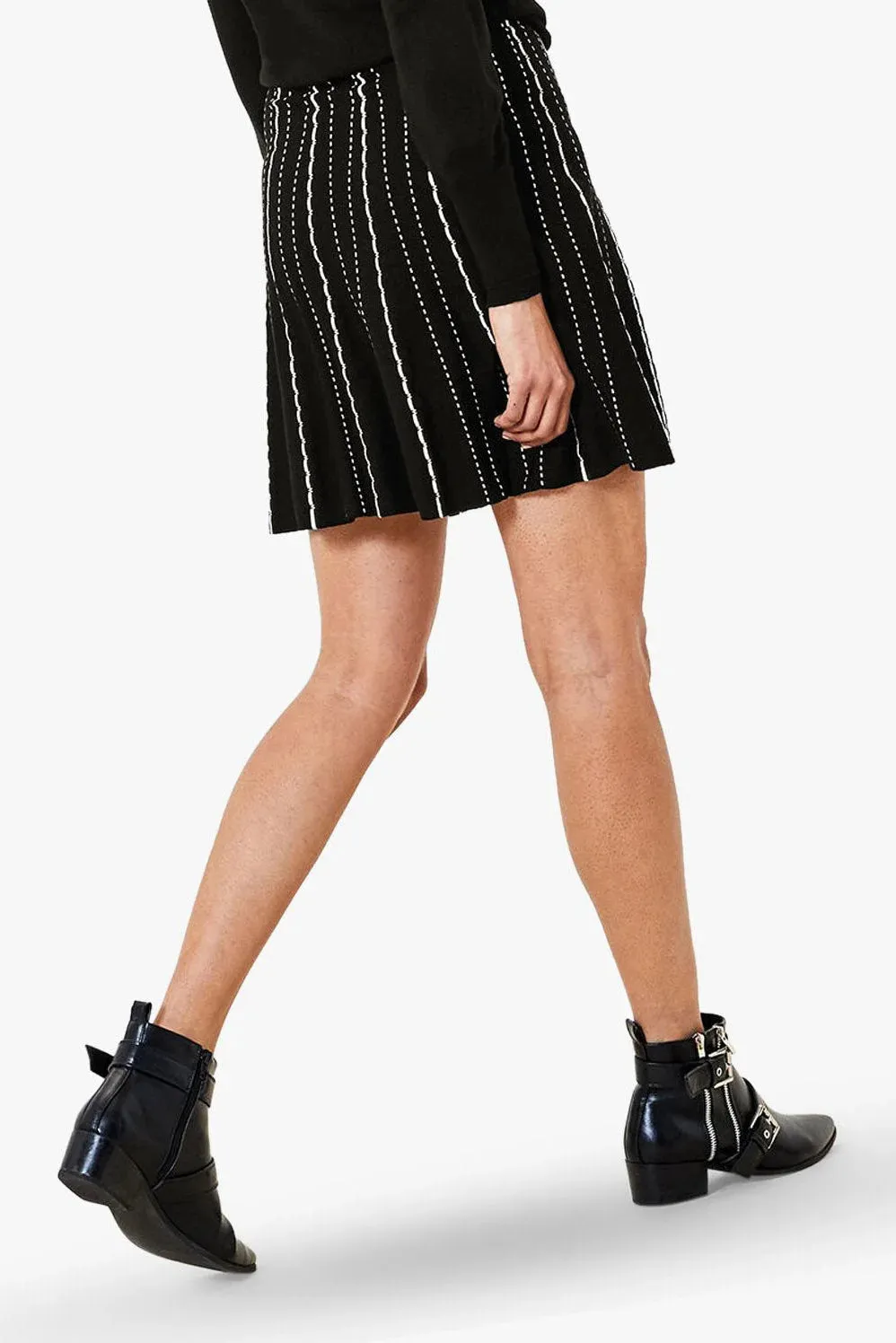 Stitch Striped Skater Skirt