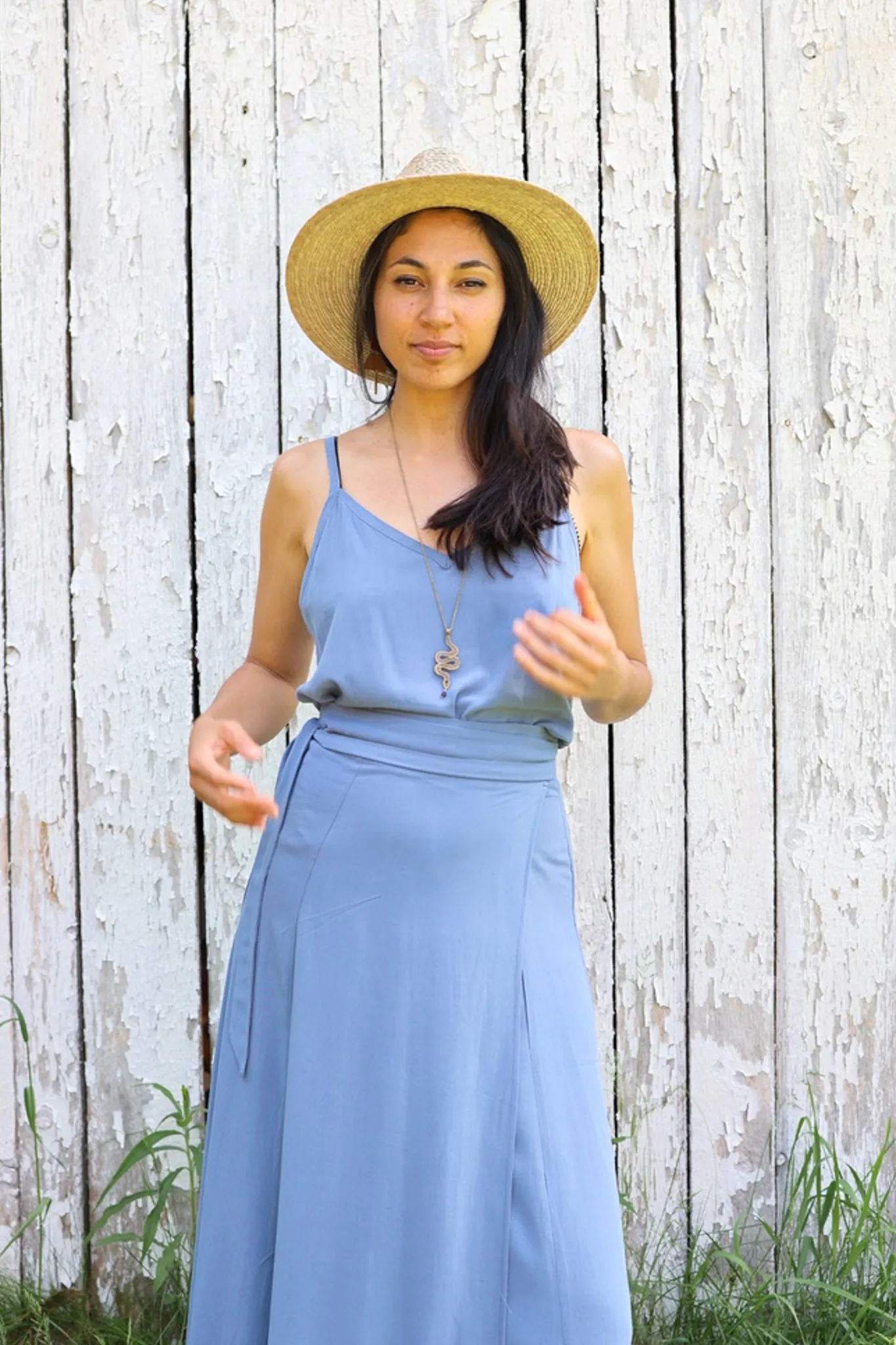 Sufi Wrap Skirt - Dusty Blue