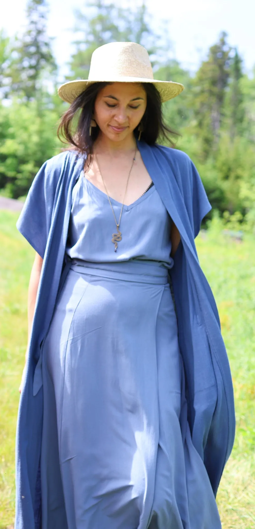 Sufi Wrap Skirt - Dusty Blue