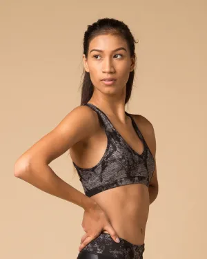 Tempo Criss-Cross Back Sports Bra | NUX | Smokey Heather