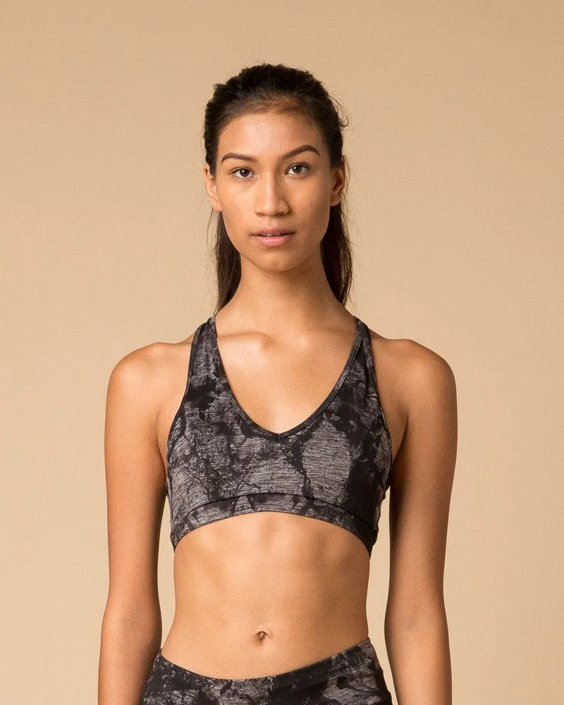 Tempo Criss-Cross Back Sports Bra | NUX | Smokey Heather