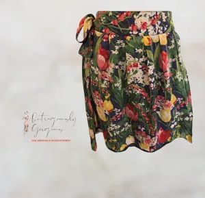 Tory Burch Womens Multicoloured Floral Silk Mini Wrap Skirt UK 6