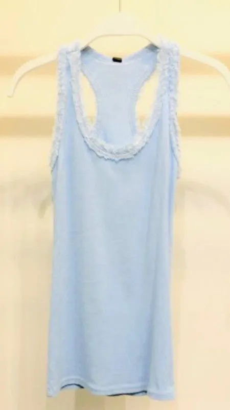 Venti6 Rib Tank Top - Sky Blue