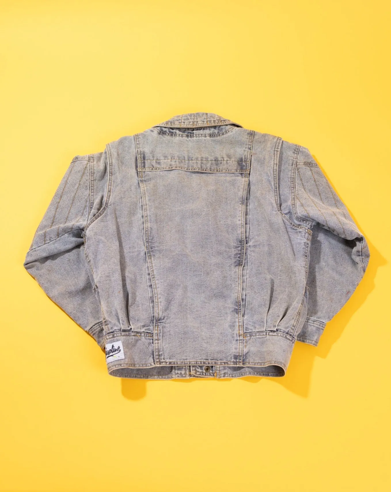 Vintage 80s Gasoline Jeans Denim Zip Sleeve Jacket