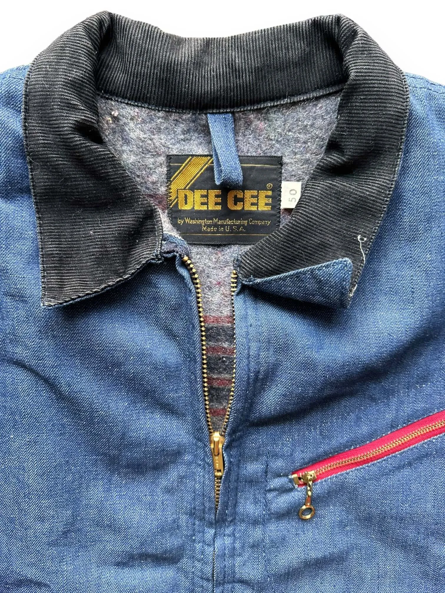 Vintage DeeCee Blanket Lined Denim Jacket SZ 50