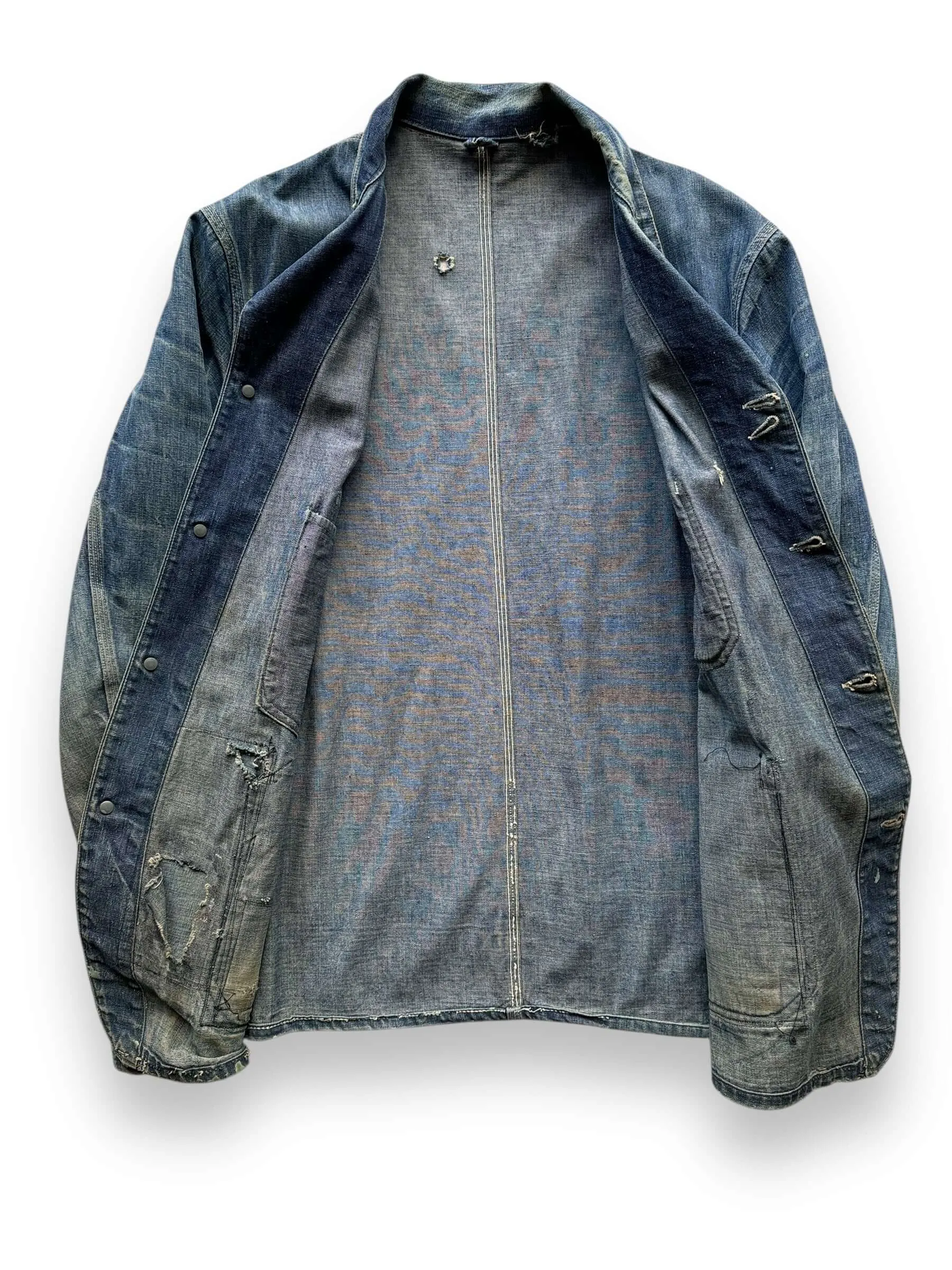 Vintage Hercules Denim Chore Coat w/ Added Pockets SZ XL