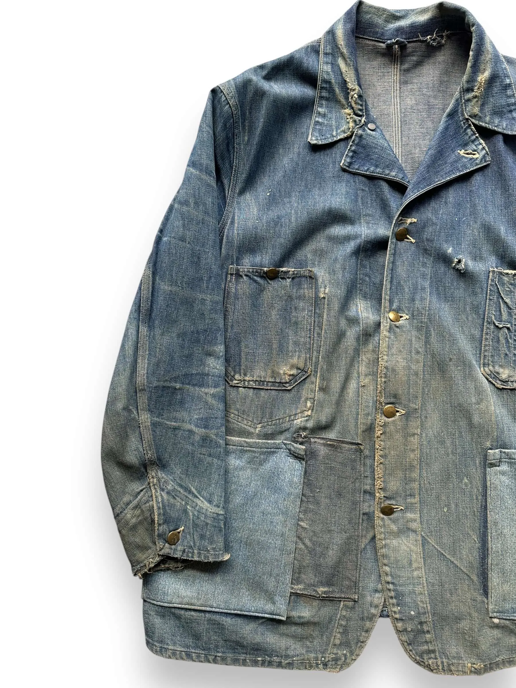 Vintage Hercules Denim Chore Coat w/ Added Pockets SZ XL