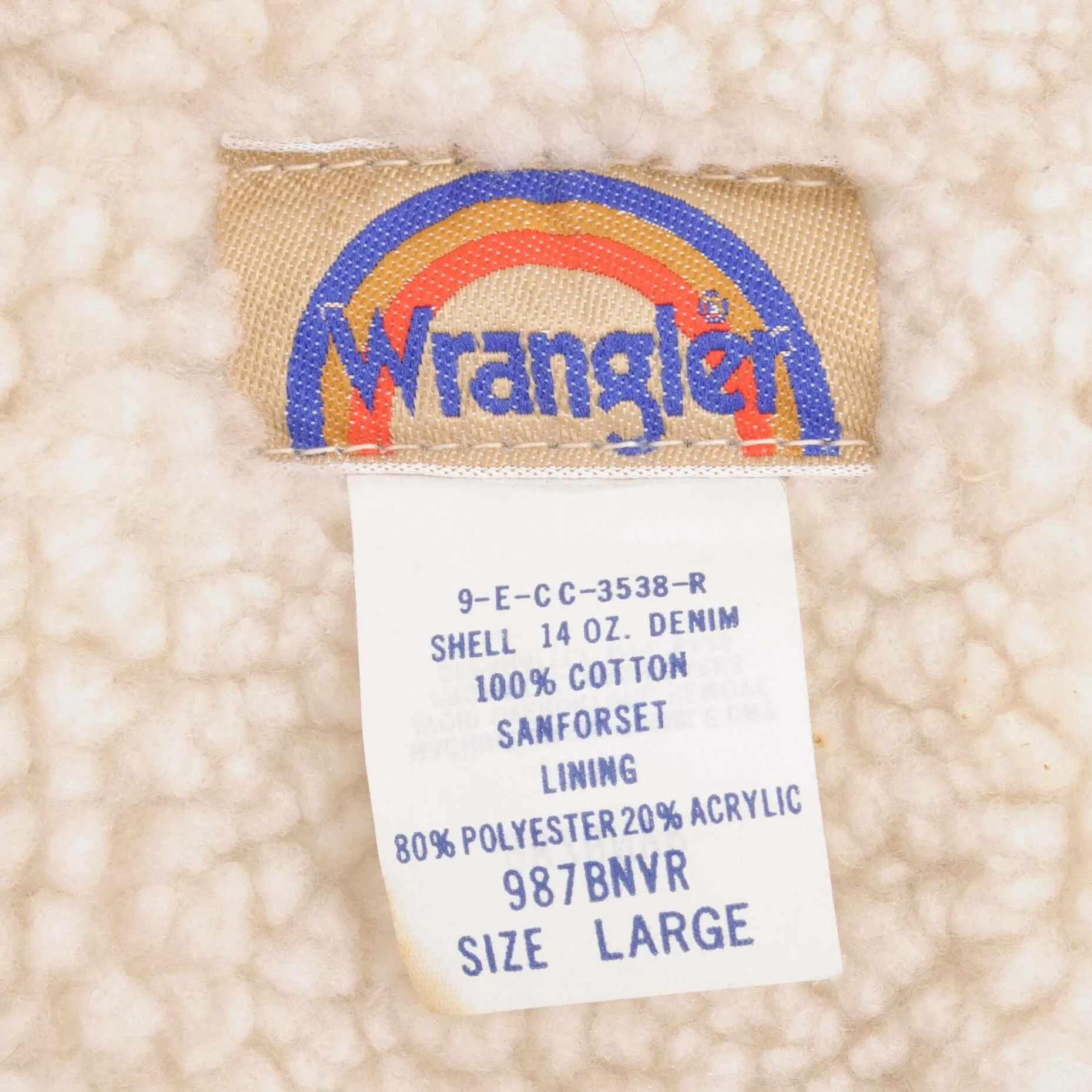 VINTAGE WRANGLER SHERPA VEST JACKET MEDIUM MADE USA DEADSTOCK 1970S