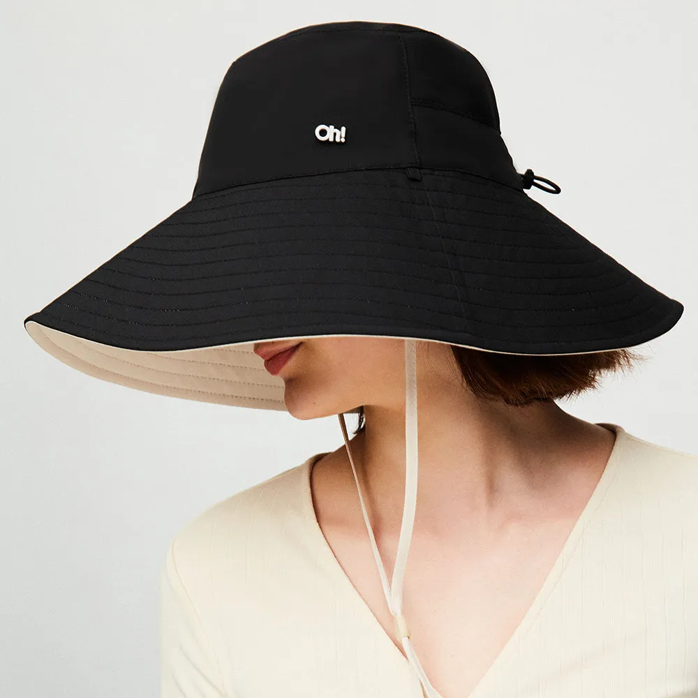 Women's Large Brim Bucket Hat Reversible Sun Cap UPF50  Waterproof