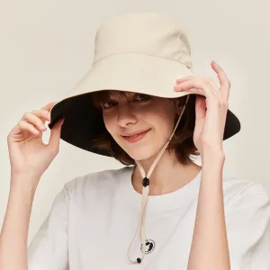 Women's Large Brim Bucket Hat Reversible Sun Cap UPF50  Waterproof